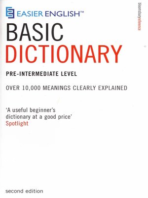 cover image of Easier English Basic Dictionary